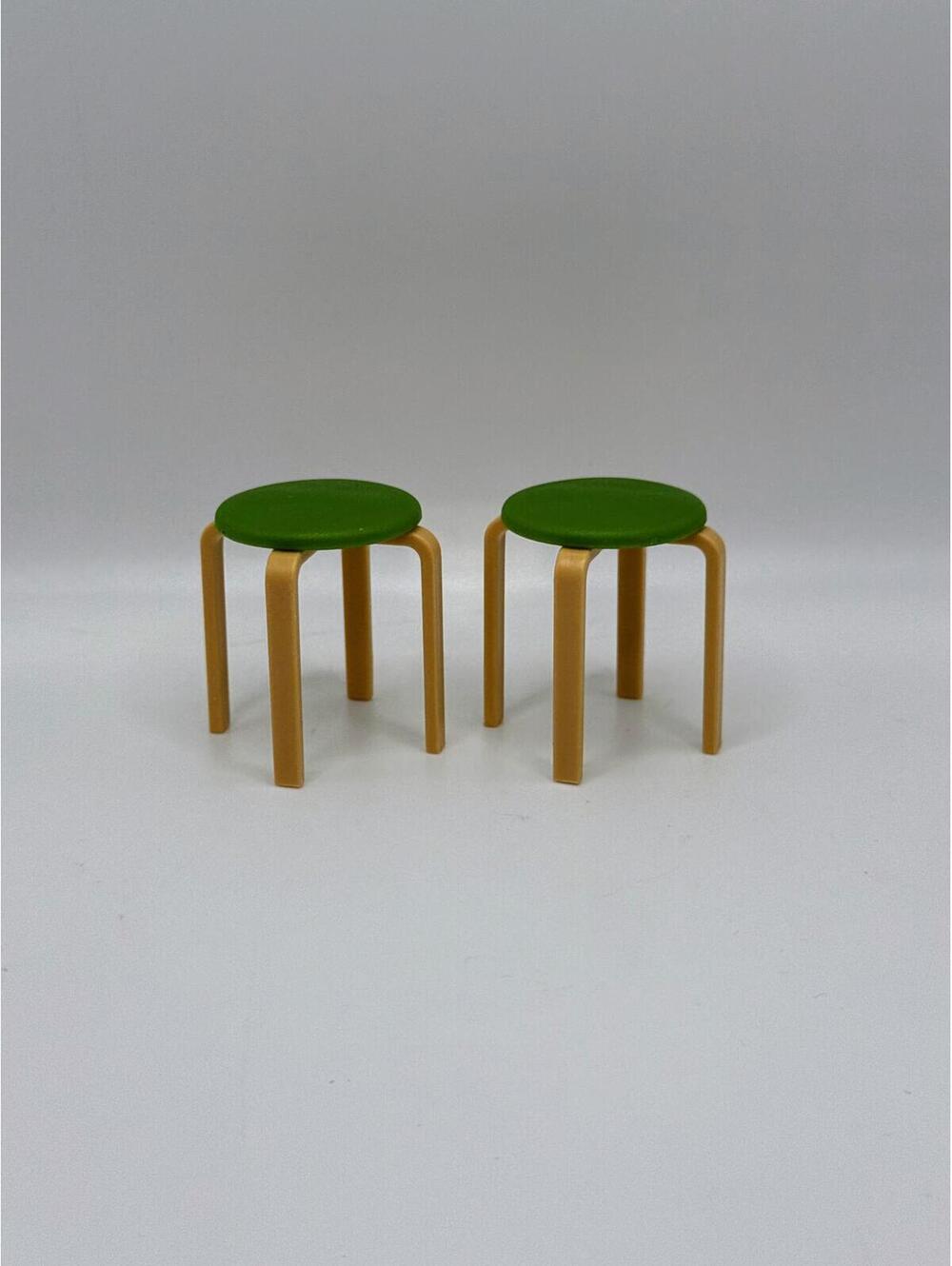 1:12 Miniature, Set of 2 Side Table – Dollhouse Furniture, MCM Stacking Tables